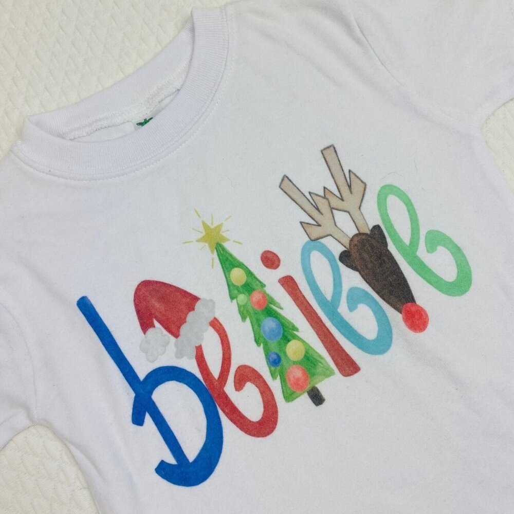 NWT Laughing Giraffe Believe Christmas Shirt Top Boy Girl size 3T